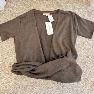 Women’s Ivan Grundahl Size Large Avant-garde Brown Wrap Shirt Cardigan